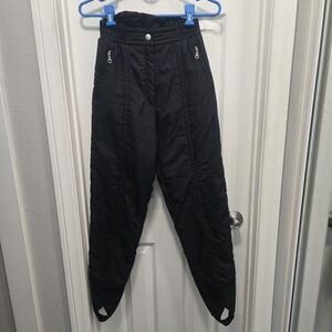 Ossi Skiwear black ski snow Snowboarding pant stirrup high waist size 6